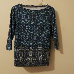 3/4 sleeve multicolored Talbots top